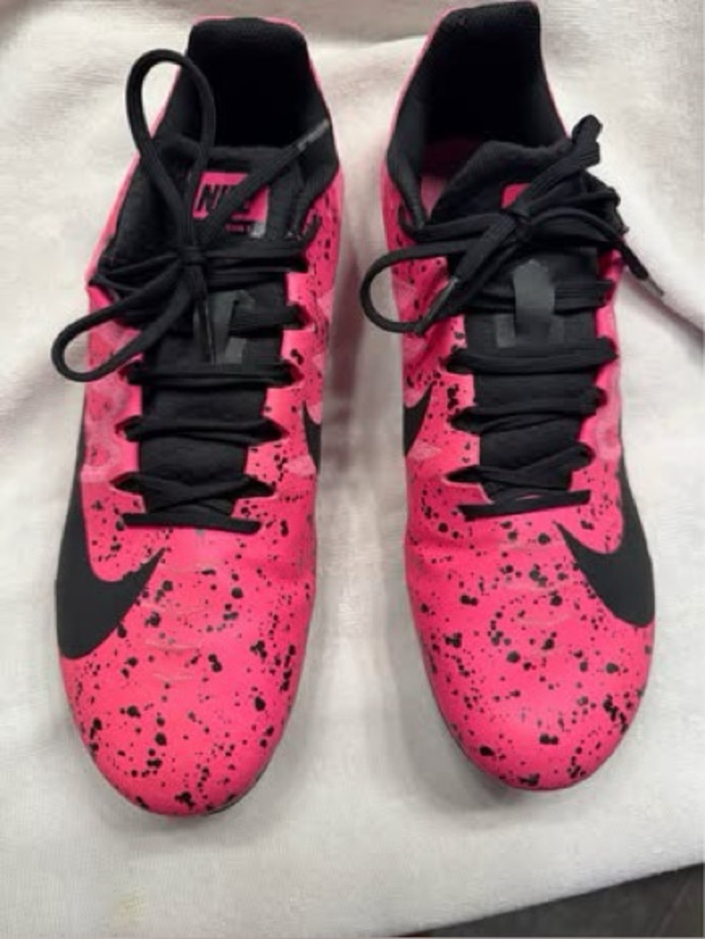 Size 11 Nike Women's Paint Splatter Pink Blast Track Spikes